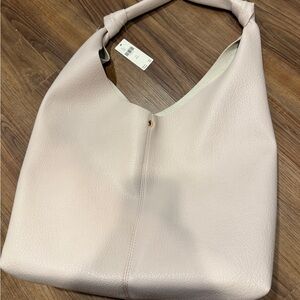NEW Anthropologie Cream Leather Tote Bag